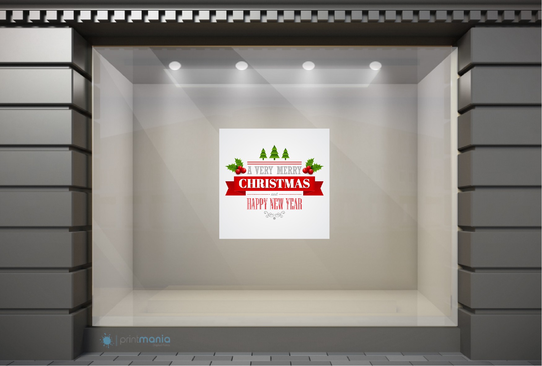 XSM049 Χριστουγεννιάτικα Αυτοκόλλητα Βιτρίνας / Τοίχου - Ευχές